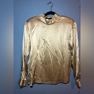 Jones New York silk blouse, size 12- 100% silk- includes shoulder pads